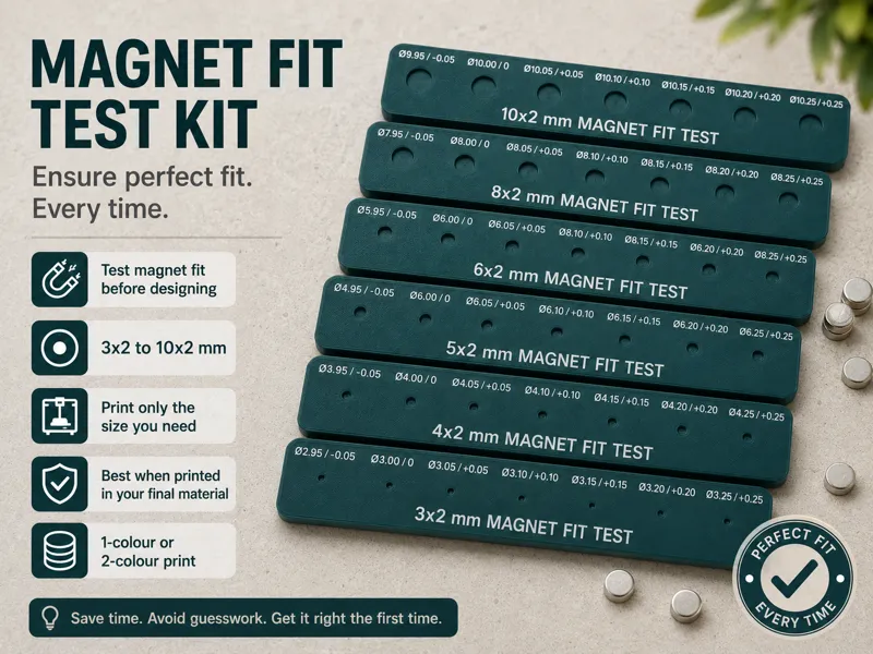 Magnet Fit Tolerance Test Kit, Various Magnets!