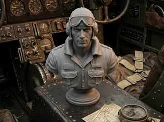 Busto Pilota Americano II Guerra Mondiale