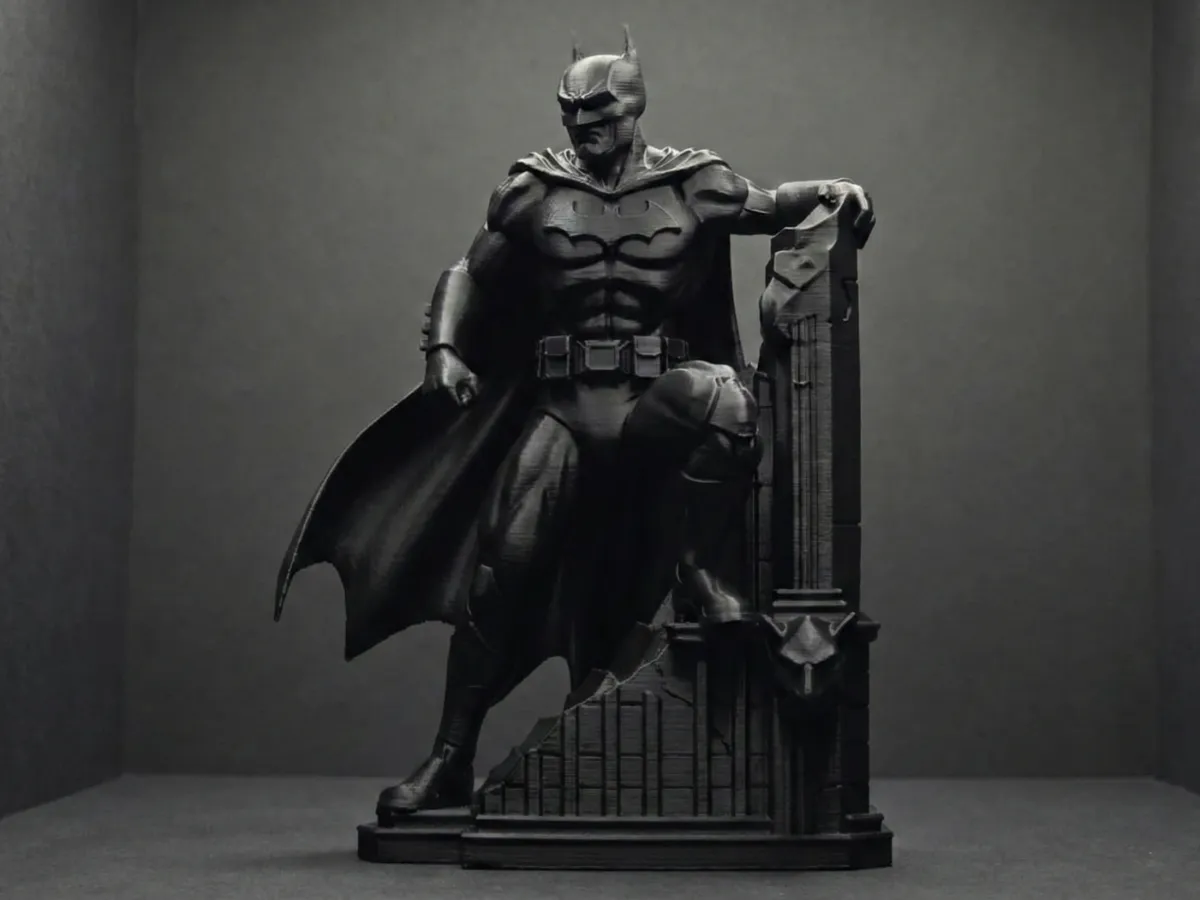 Batman on Rubble Pedestal - Free 3D Print Model - MakerWorld
