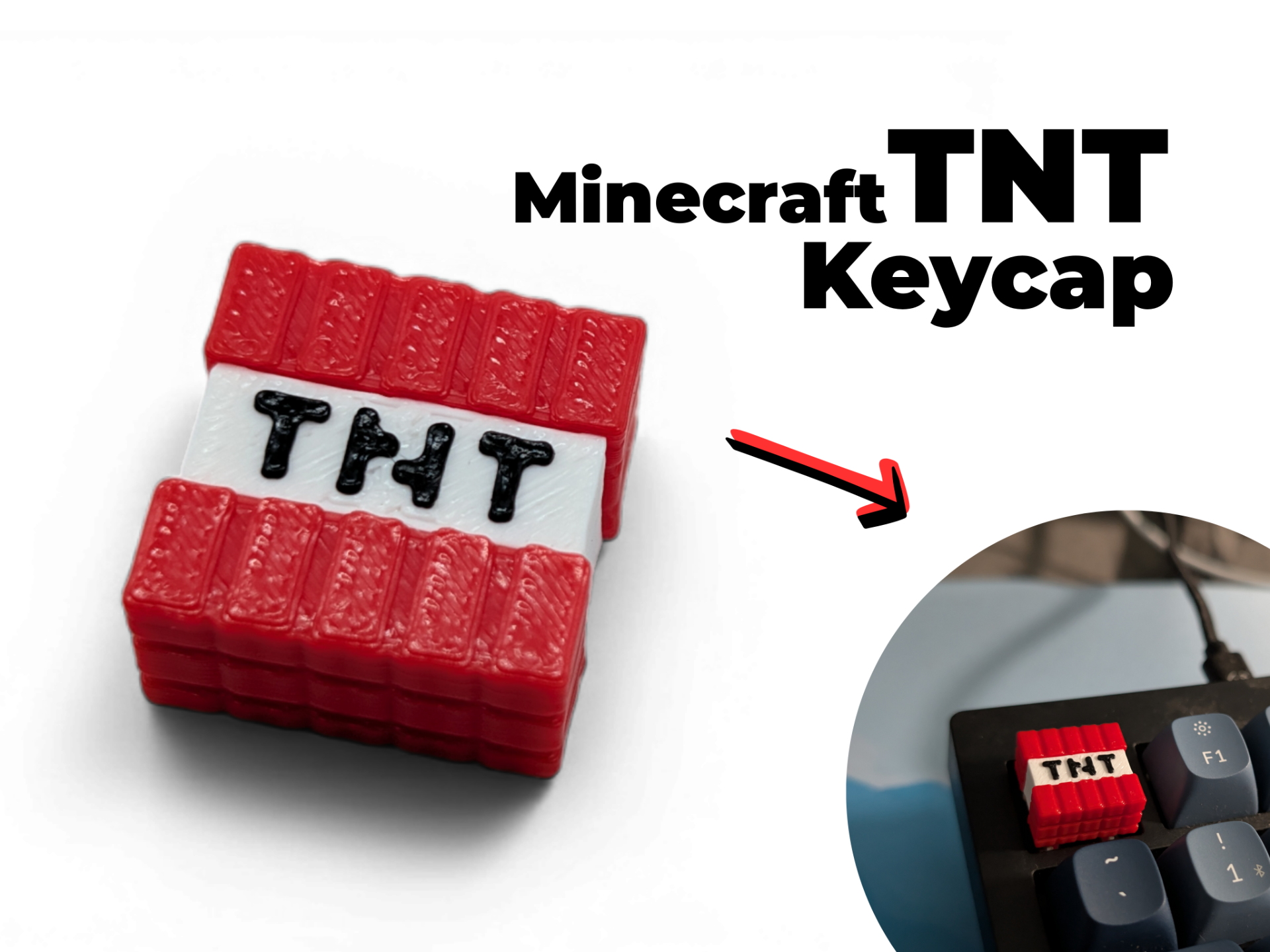 Minecraft TNT Keycap | Explosive Keyboard Upgrade