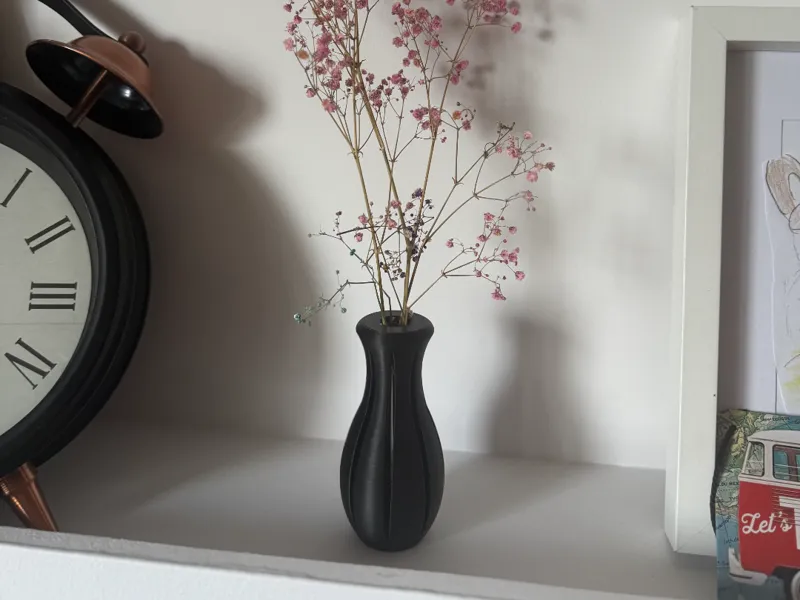 Minimalist Black Printed Vase