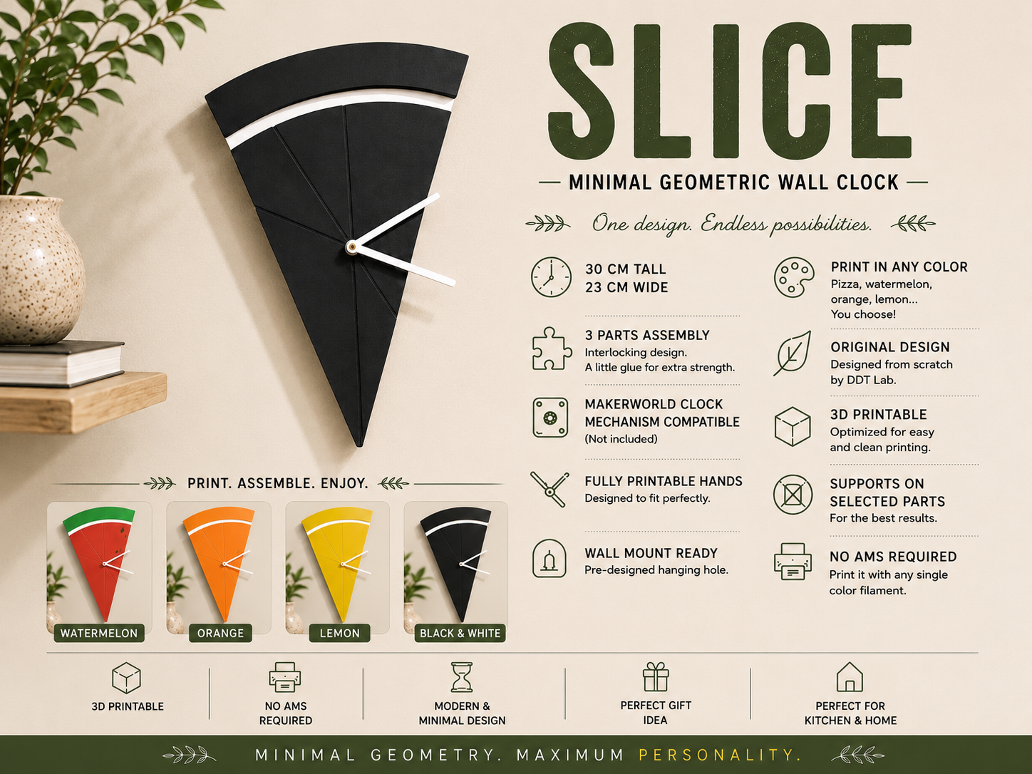 SLICE – Minimal Geometric Wall Clock