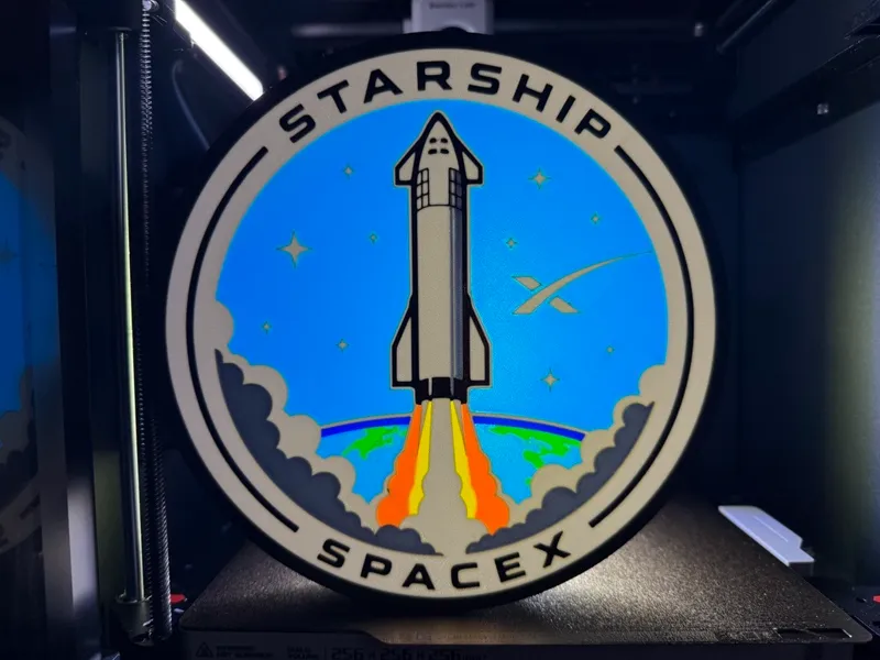 SpaceX Starship Mission Patch Light Box