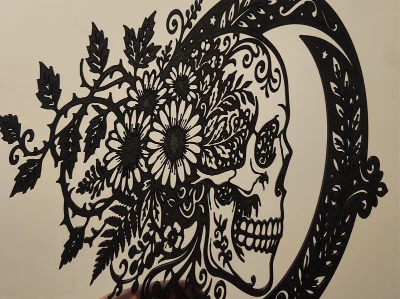 Gothic Skull Wall Line art decor