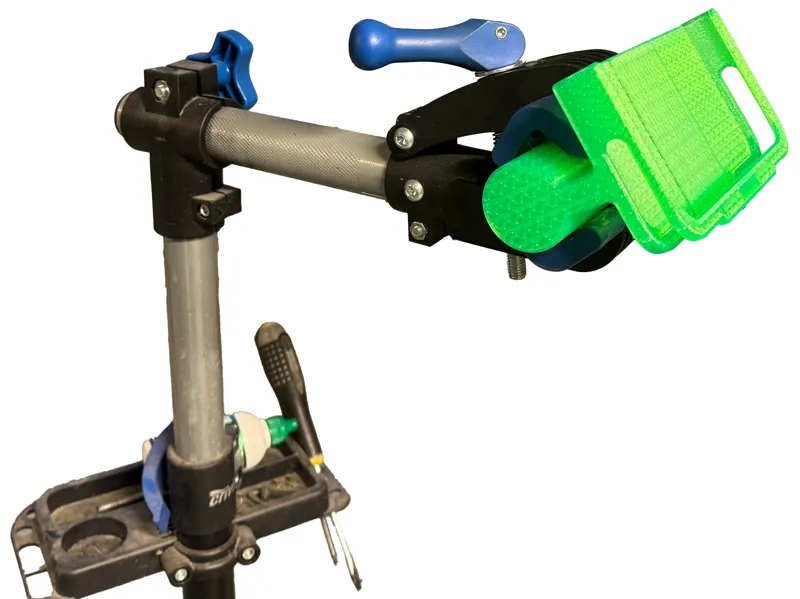 Bike repair stand smartphone holder
