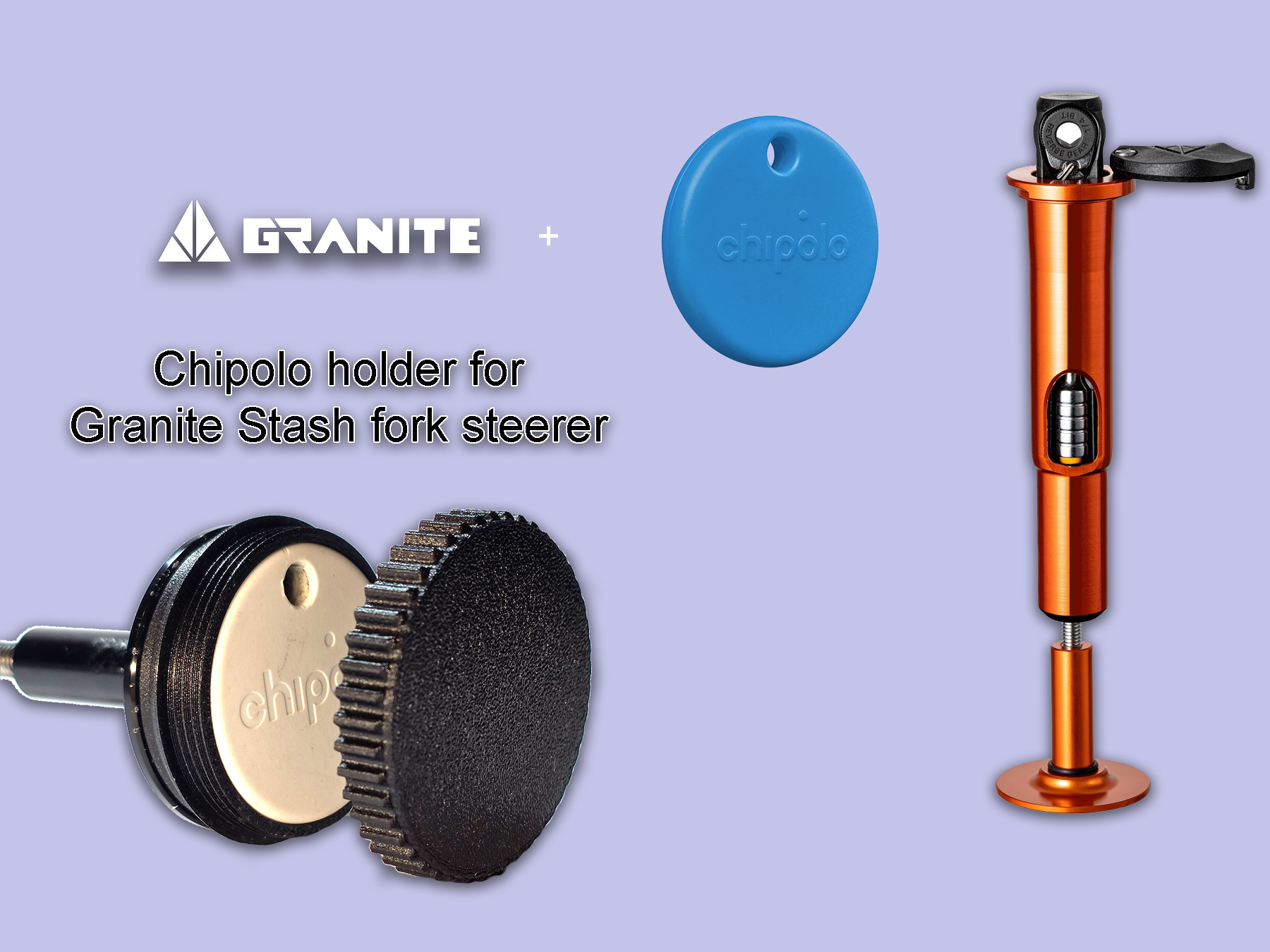 Chipolo holder for Granite Stash steerer tool