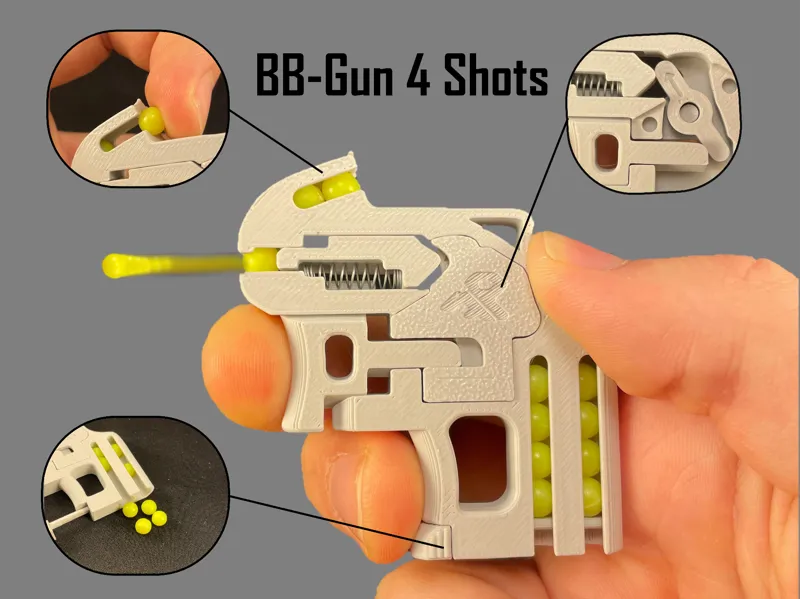 BB Gun | 4 Shots | built in magazine