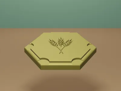 Catan 3d Simplified Grain Hex