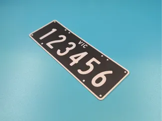 Victoria (AU) License Plate (Black background)