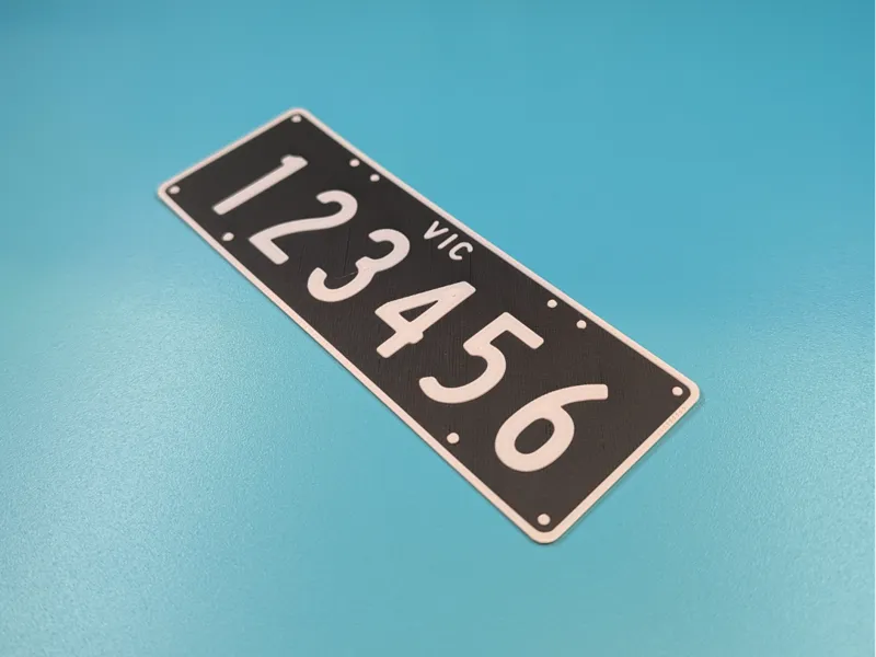 Victoria (AU) License Plate (Black background)