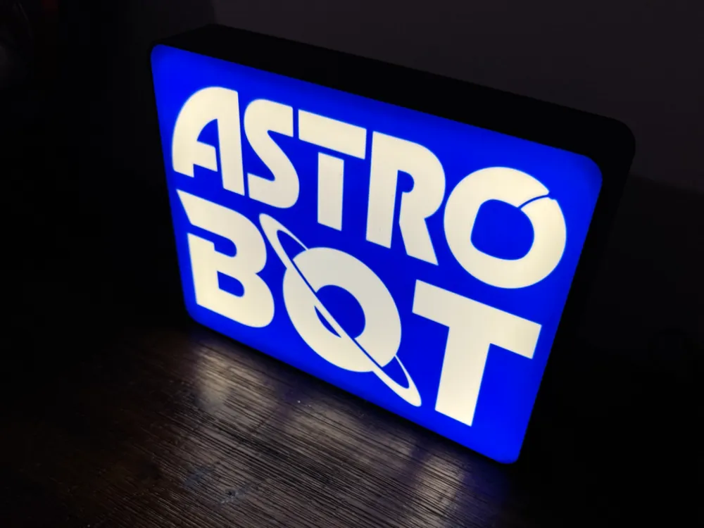 Astrobot Label Astrobot - Logo - Light Up Sign - Free 3D Print Model - MakerWorld