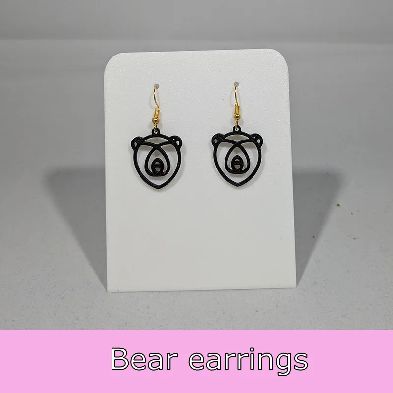 Bear earrings view 2