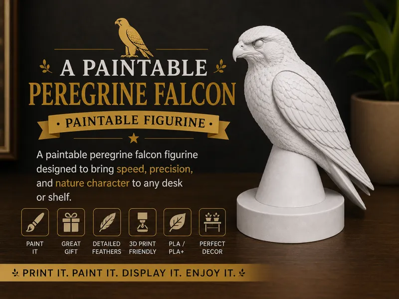 Paintable Peregrine Falcon Figurine Wildlife Decor