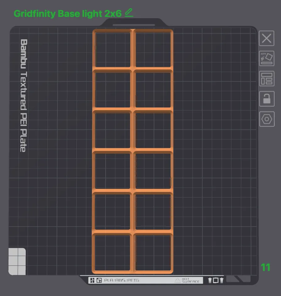 Gridfinity base light all sizes editable in fusion by RP-Design ...