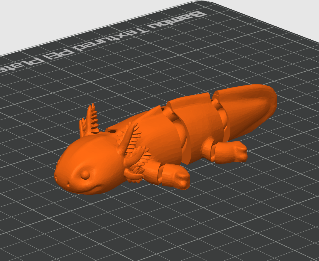 Miniatura 2 do modelo 3D Flexi-Articulated Axolotl - Quick & Easy Print