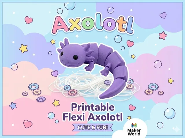 Flexi-Articulated Axolotl - Quick & Easy Print