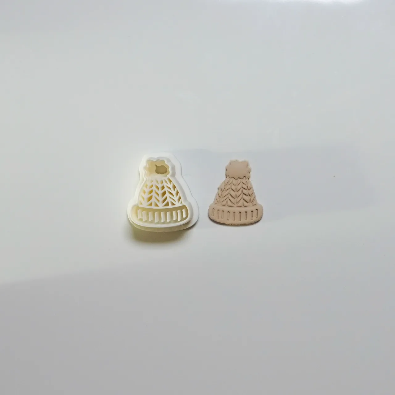 Beanie Christmas Polymer Clay Cutter Earrings view 2