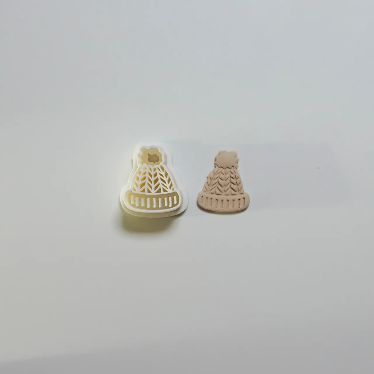 Beanie Christmas Polymer Clay Cutter Earrings view 3