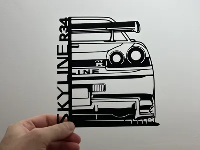 NISSAN GTR R34 no AMS - wall art
