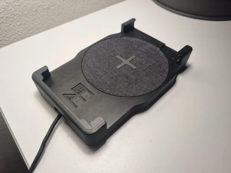Phone holder with wireless charger inside