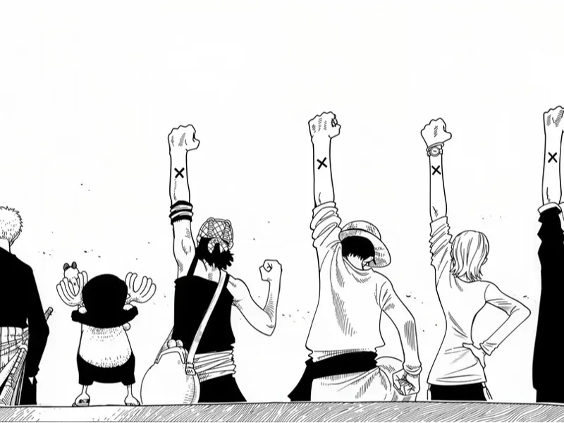 The Straw Hats - Manga panel relief