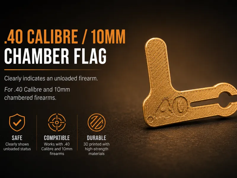 Glock .40 / 10mm Chamber Safety Flag (No Supports)