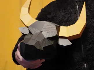 Low Poly Bull Head | Snap-by-Number Sculpture