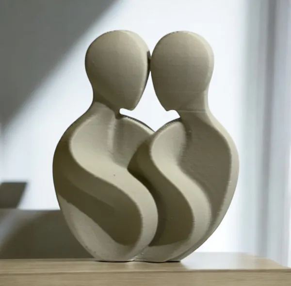 Sculpture minimaliste couple - Saint-Valentin