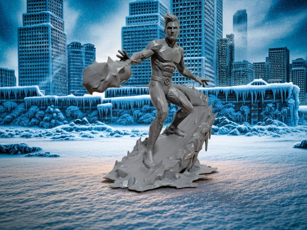 Modelo para impresión 3D: Iceman (X-Men) - Fan Art. Referencia del modelo original.