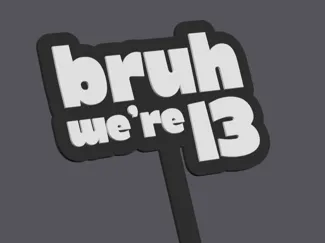 Bruh we're 13 birthday cake topper
