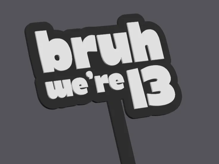Bruh we're 13 birthday cake topper