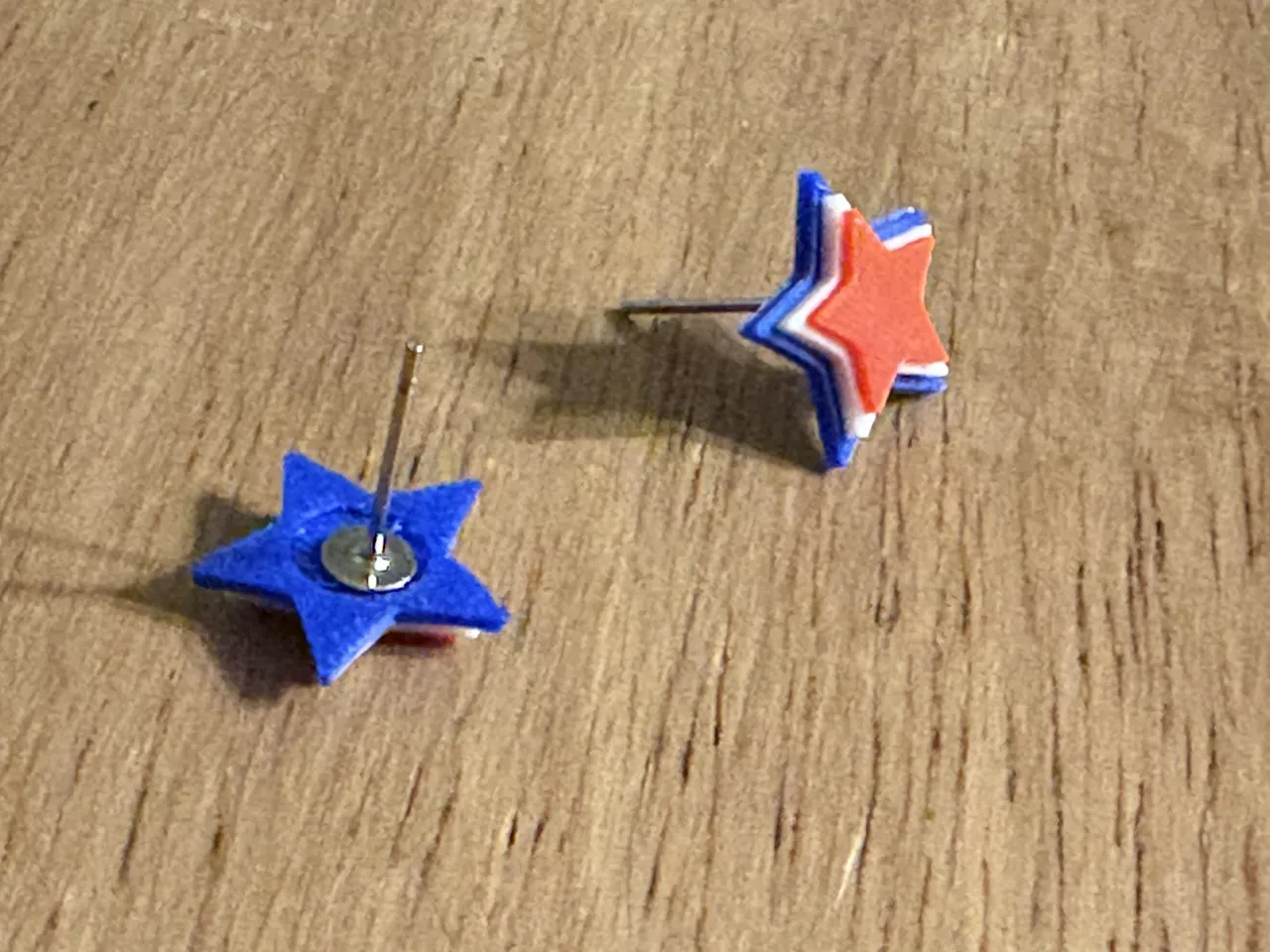 USA Layered Star Stud Earring view 4