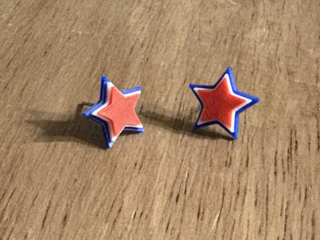 USA Layered Star Stud Earring view 2