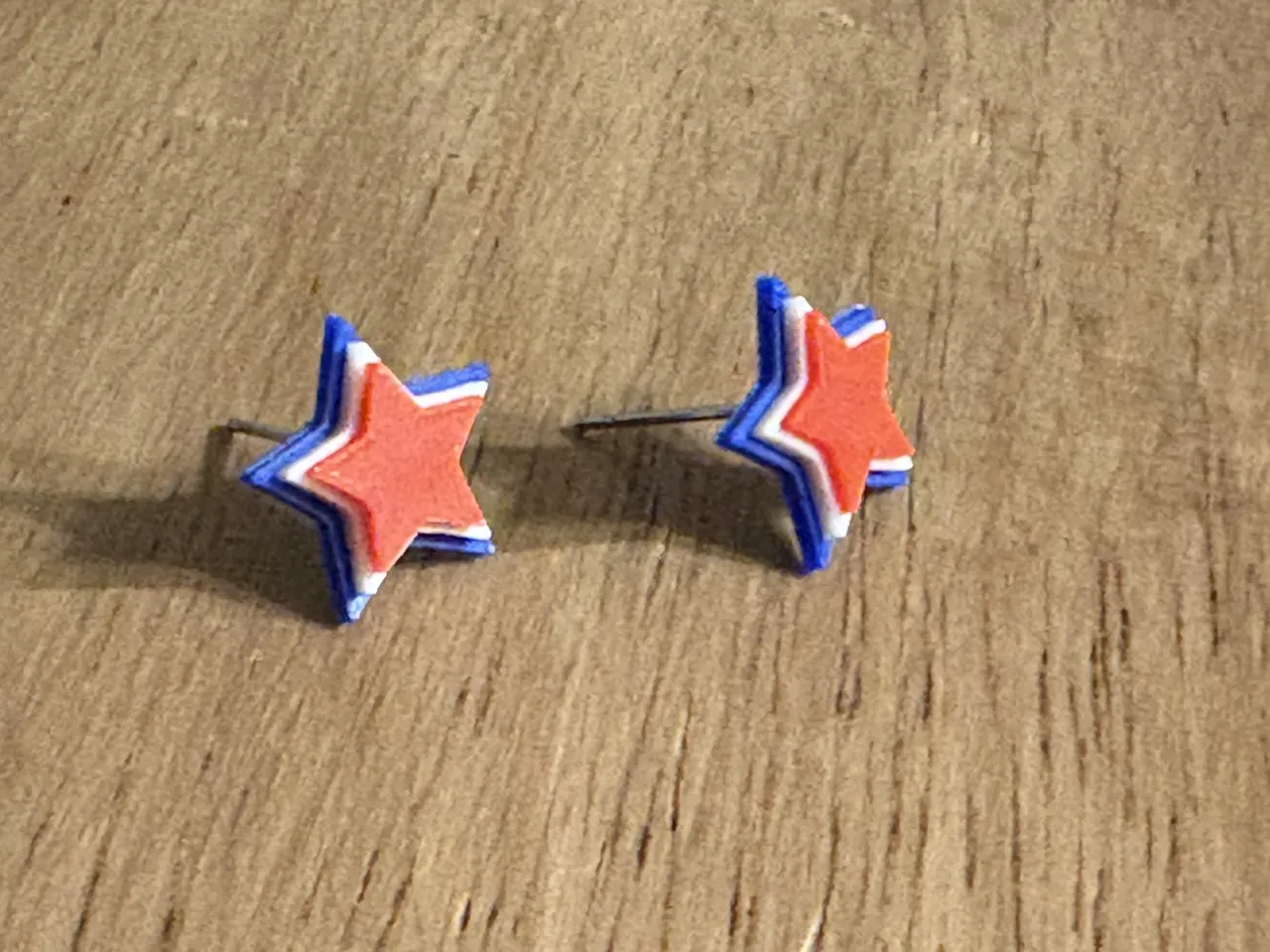 USA Layered Star Stud Earring view 3