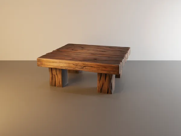 Table de taverne en bois carrée pour jeux de plateau #1