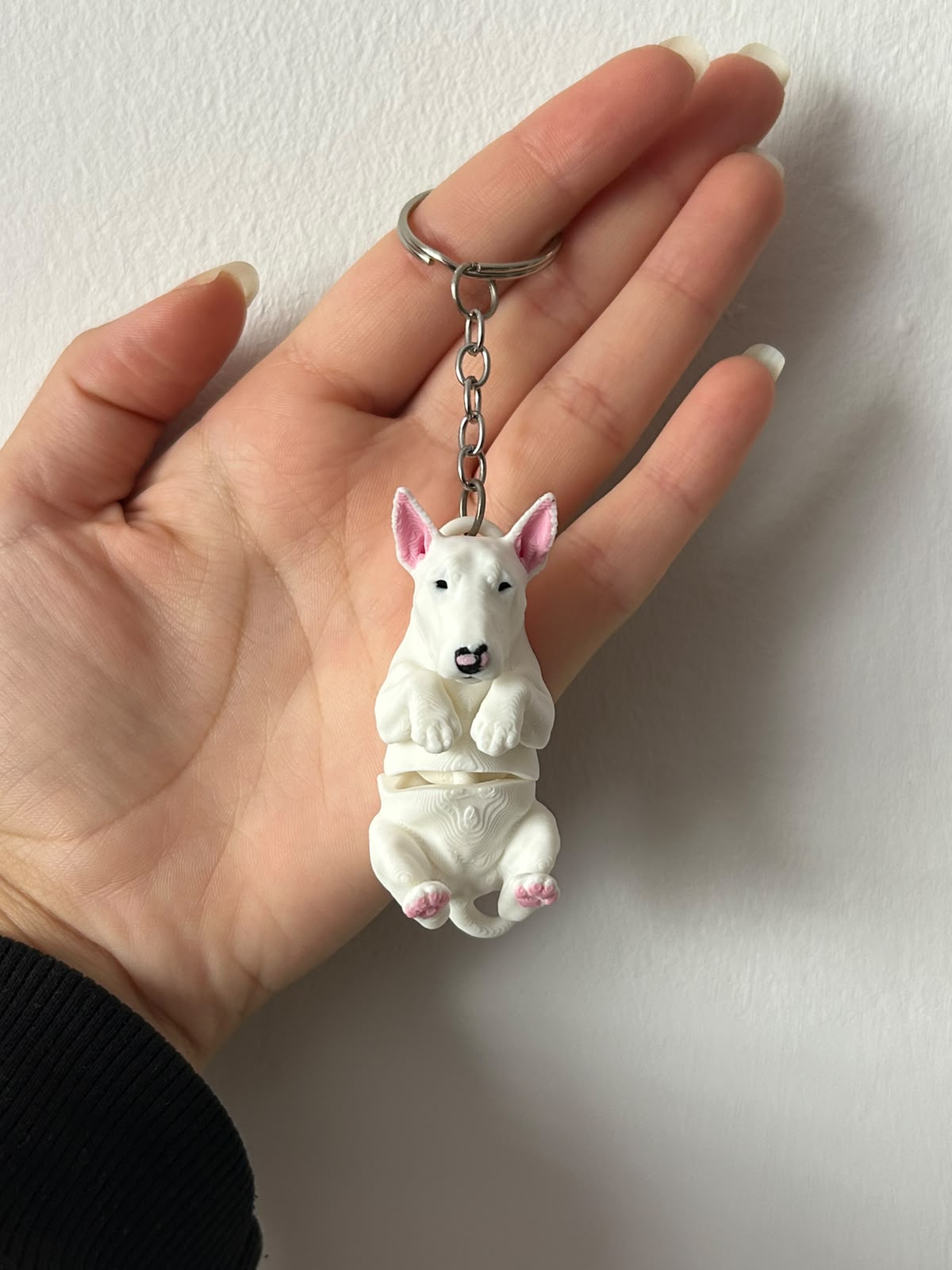 Bull Terrier Dog Keychain – Articulated Flexi Cute - 1
