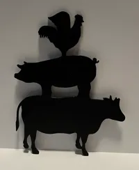 Panneau ferme poule, cochon et vache — photo 2