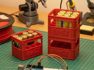 Cassa per batterie a forma di cassa coca cola