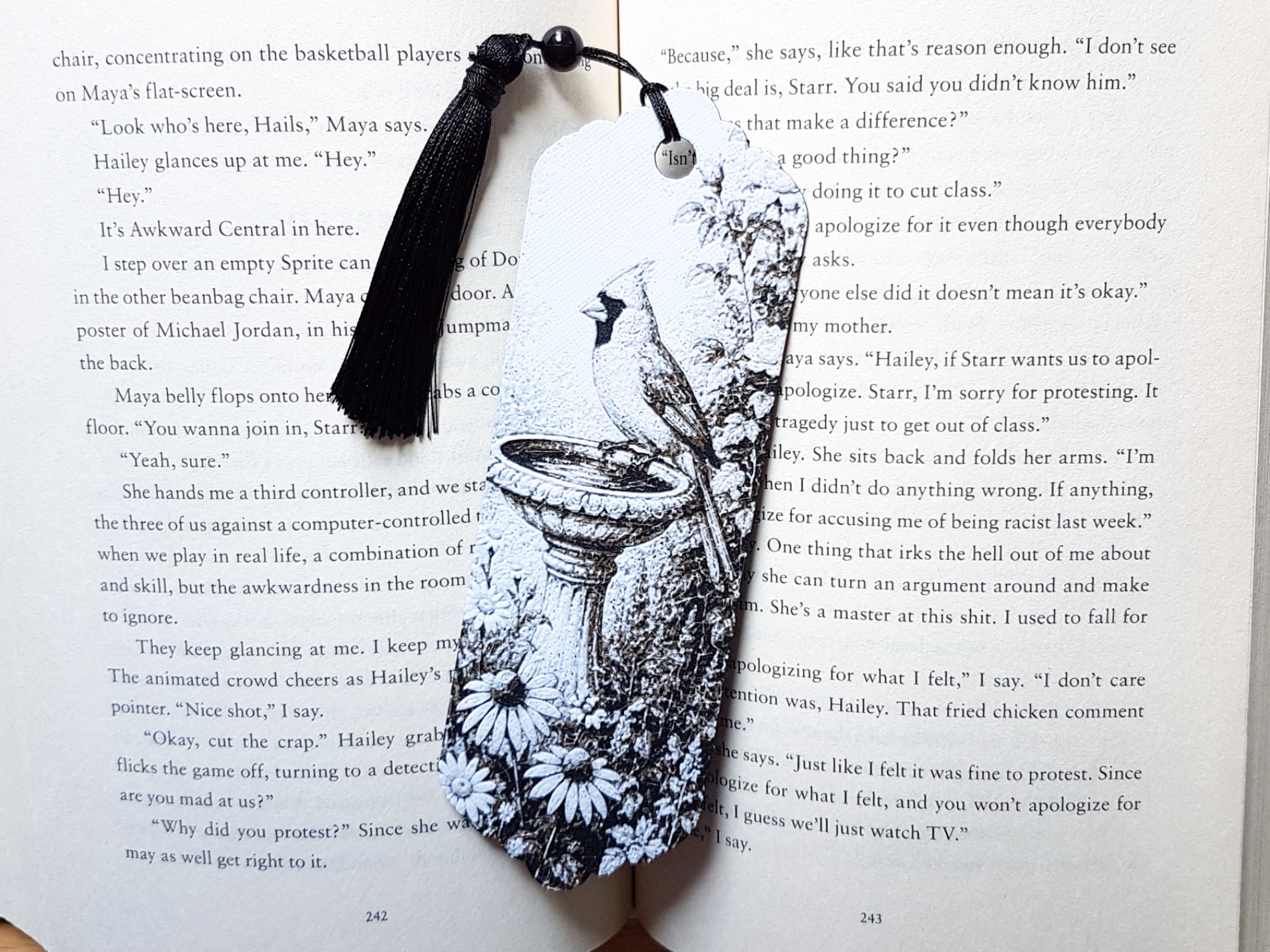 Bookmark, Bird Bath, Cardinal