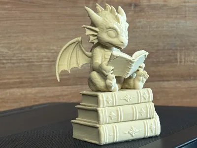 Baby Dragon reading Book