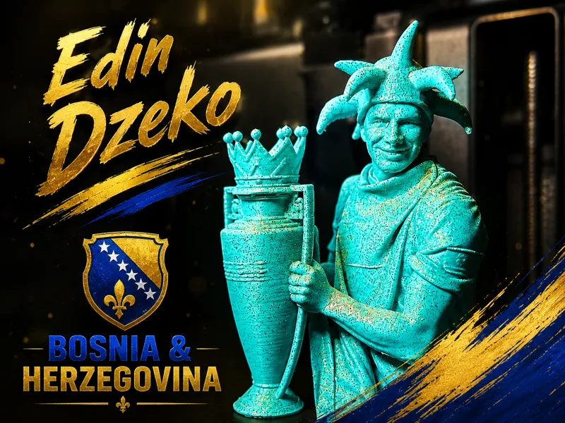 Edin Dzeko PL Trophy Celebration
