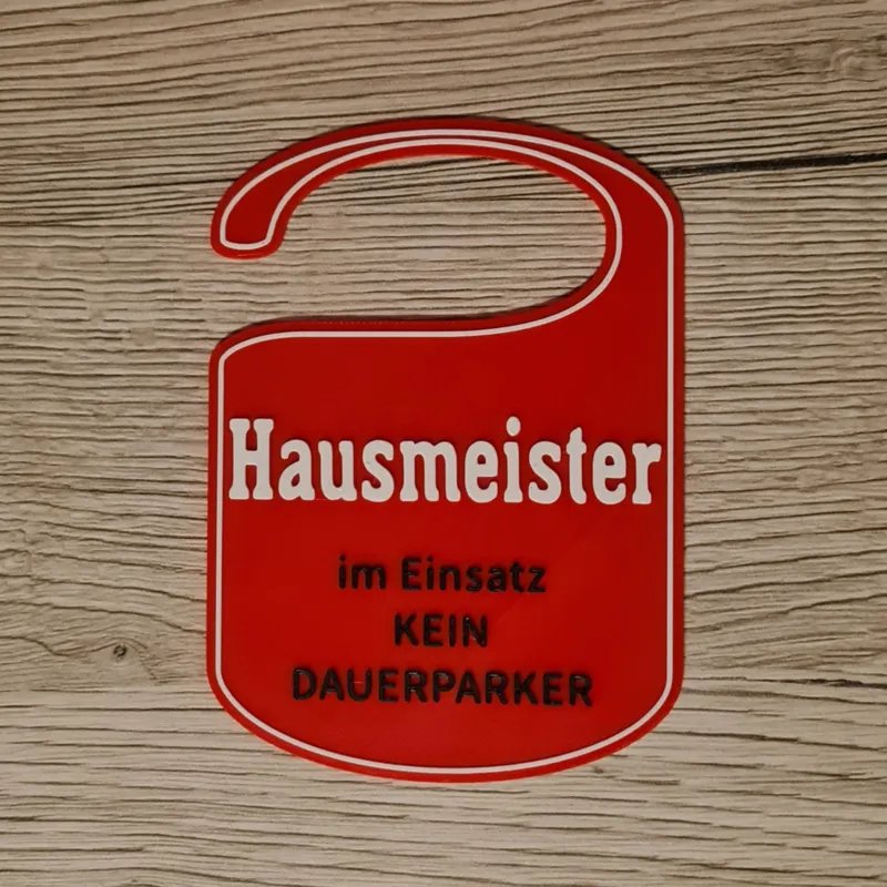 Hausmeister im Einsatz KFZ Schild