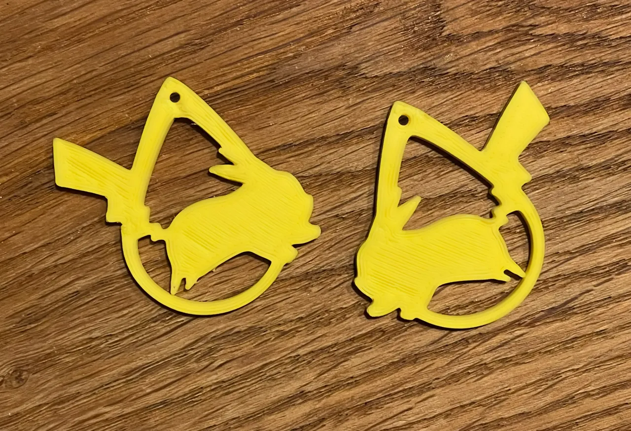 Pikachu earrings - drop shape silhouettes view 3