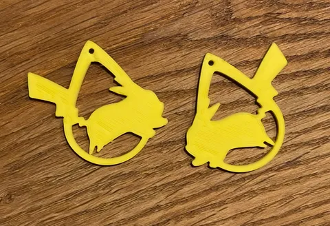 Pikachu earrings - drop shape silhouettes view 3