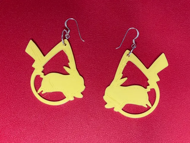 Pikachu earrings - drop shape silhouettes