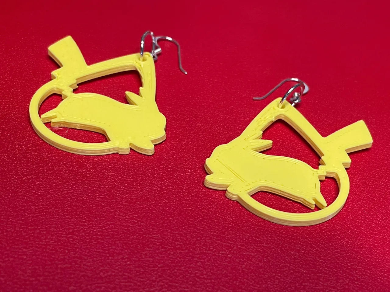 Pikachu earrings - drop shape silhouettes view 4