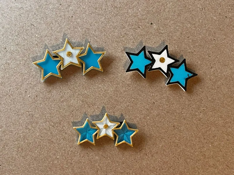 Escarapela Argentina 3 estrellas x3