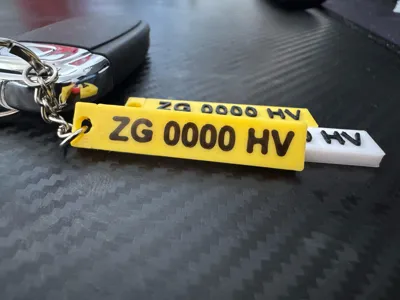 Customizable Registration Plate Keychain 