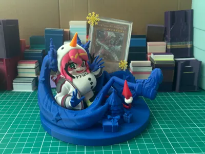 Yu-Gi-Oh! Live☆Twin Kirith, the Snowy Sprite Multicolor Frost Elf Christmas Card Brick Frame Figurine
