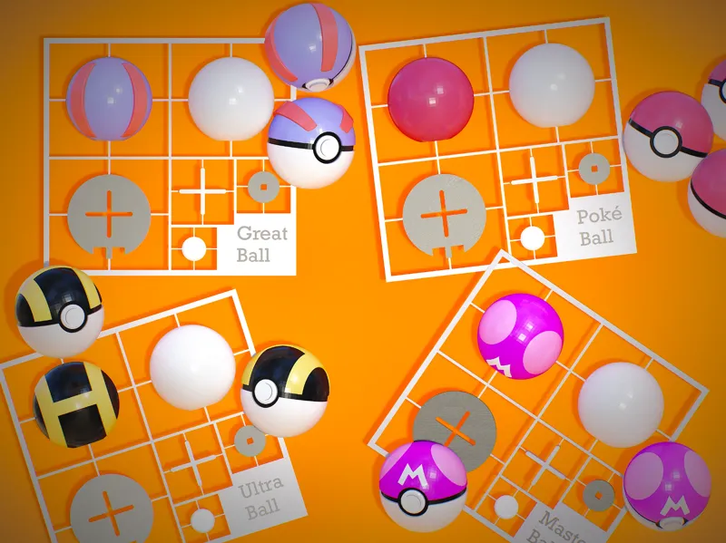ORIGINAL Poke Ball Kit Cards WITH Pokeball Stand| Poke Ball | Great Ball | Ultra Ball | Master Ball 